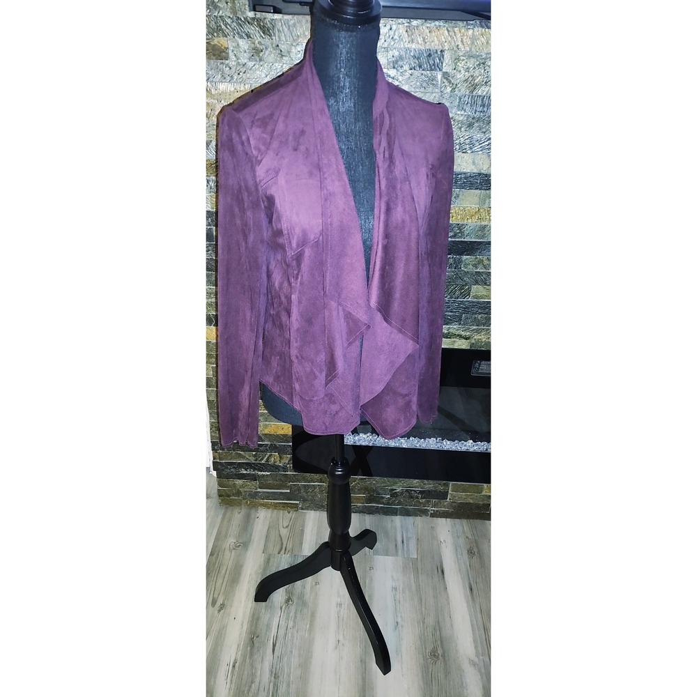 KUT FROM THE KLOTH Carina Faux Suede Drape Jacket Chocolate Brown Size S New